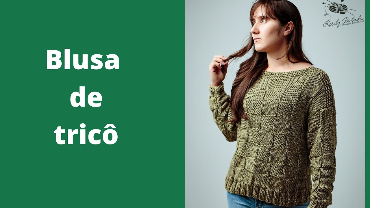 Blusa de tricô ponto tijolão