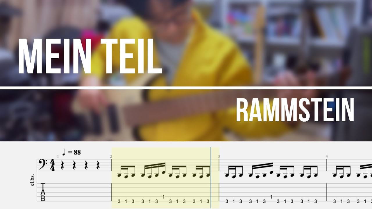 Rammstein - Mein Teil // bass cover (tab)