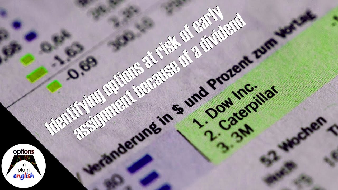 Identifying options at risk of early assignment because of a dividend