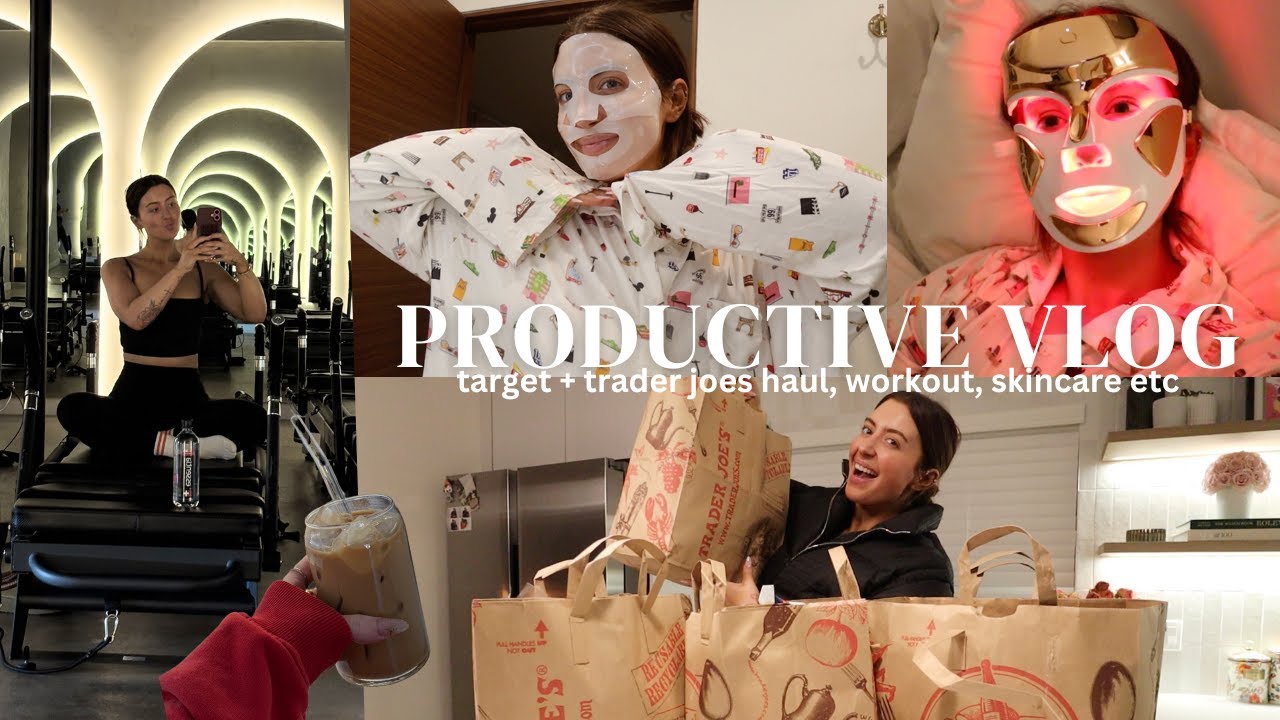 WINTER PRODUCTIVE DAY IN THE LIFE (target, trader joes, pilates, cooking, skincare)