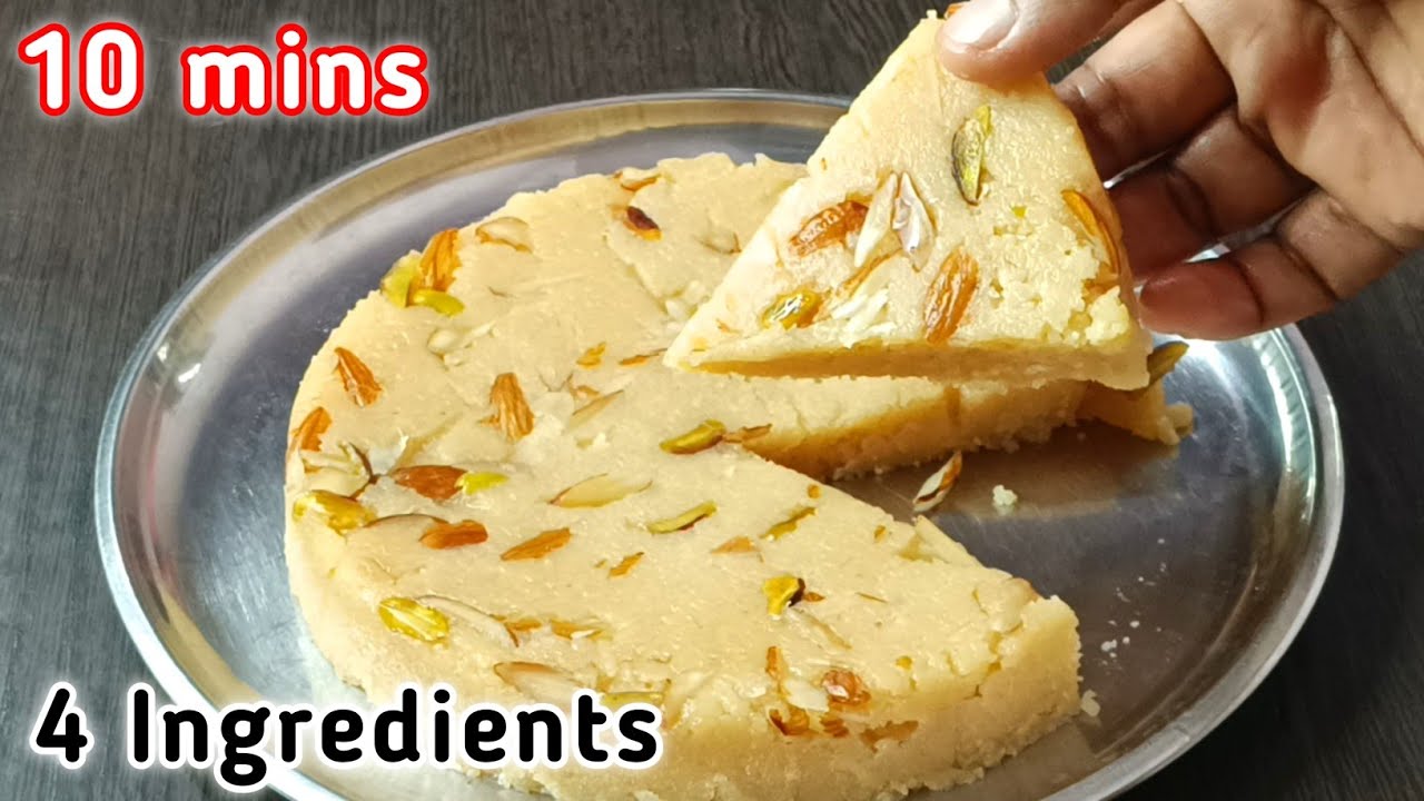 10 ನಿಮಿಷದಲ್ಲಿ 4 ಸಾಮಾಗ್ರಿಯಲ್ಲಿ ಮಾಡುವ ಬಾಯಲ್ಲಿ ಕರಗುವ ಸಿಹಿ|Suji recipe|sweet recipes