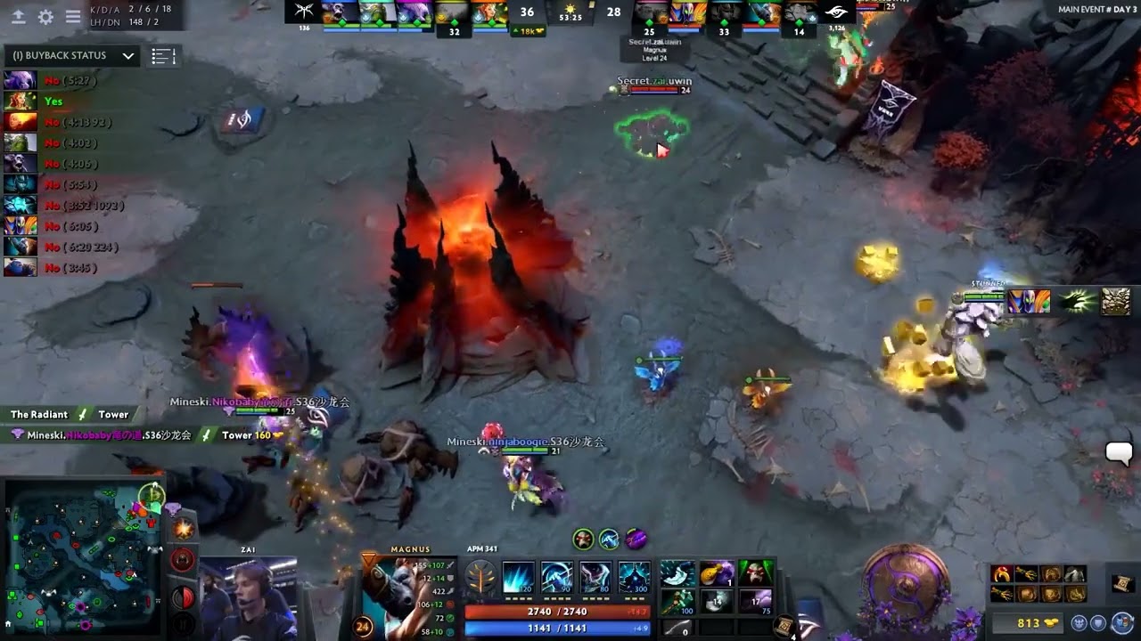 Nikobaby 200 IQ comeback game Mineski vs Team secret The international 2019