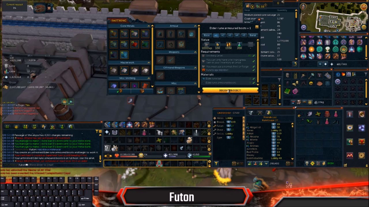 Runescape 3 - Elder Rune +5 Smithing Comp Req Simplified