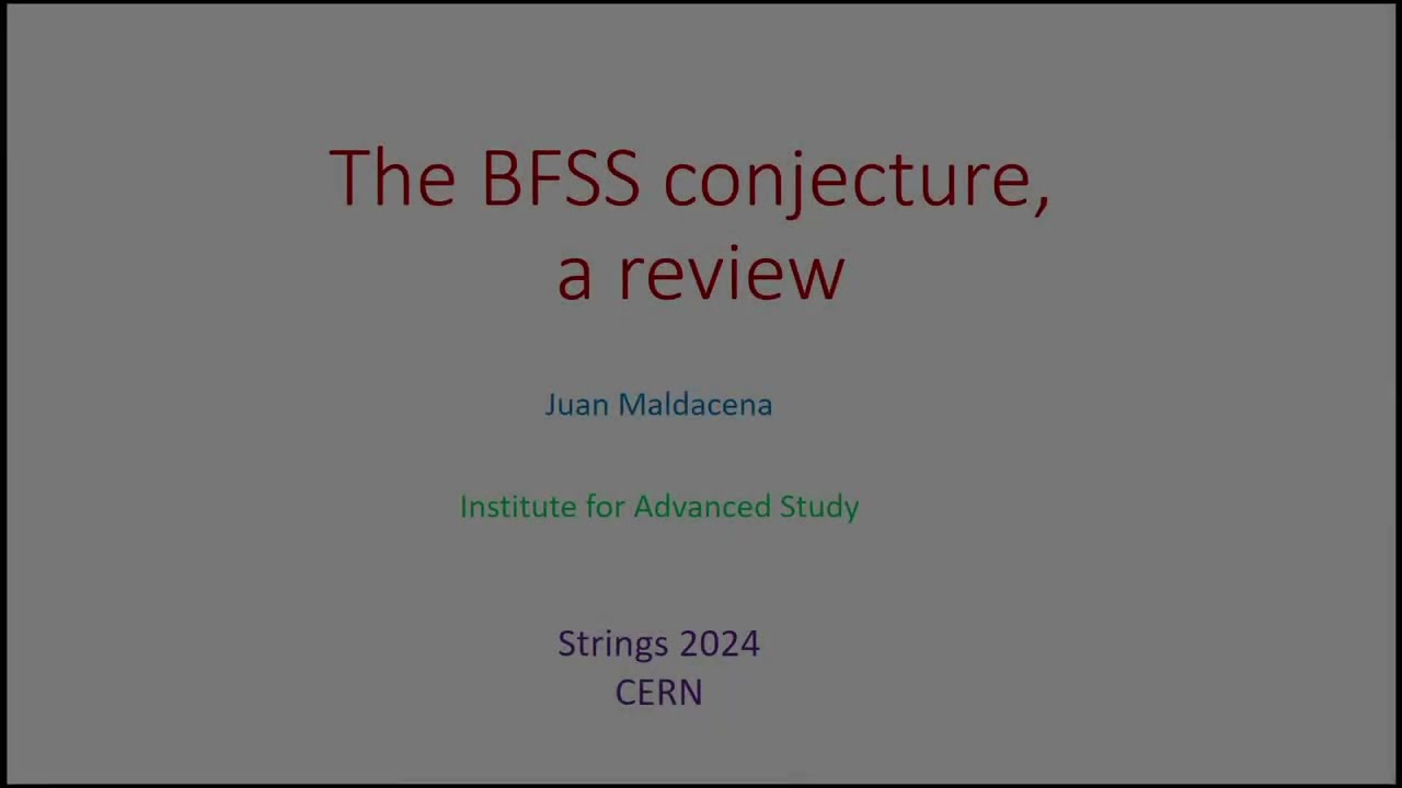 Juan Maldacena - The BFSS conjecture, a review
