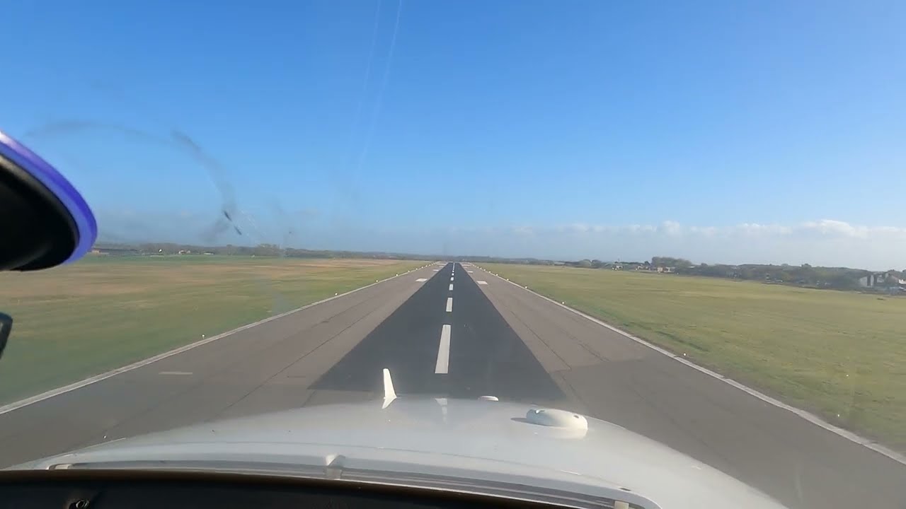 Approach and low Flyby of Blackpool 10 runway. No music.