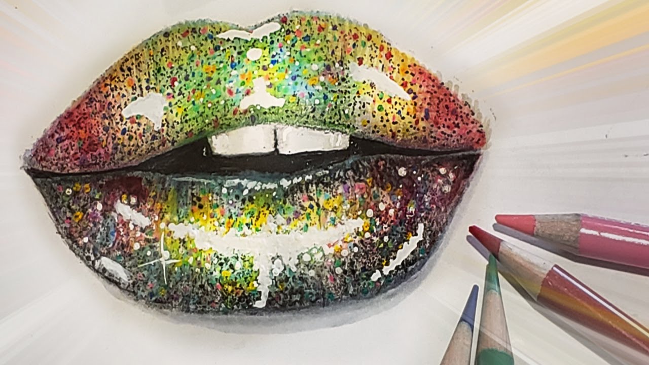 How To Draw And Color Realistic Holographic Glitter