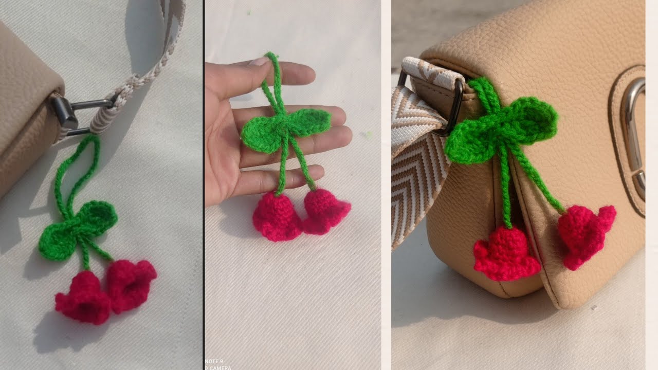 Crochet lily of the valley keychain 💐 just 20 +mint #crochet #diykeychain #youtubevideo 