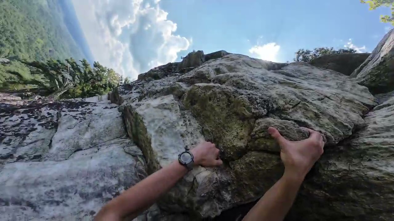 Attempting and Failing to Climb Pitch 3 of Maria 5.6+ (Sandbagged heavily) at the Gunks in New York.