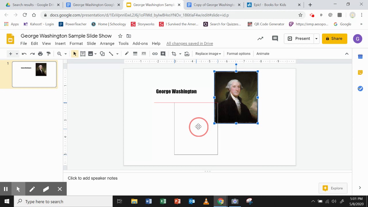 George Washington Google Slide Option