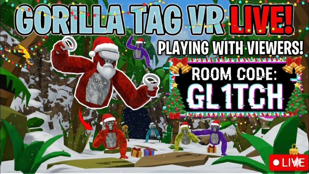 🛑Gorilla Tag With Viewers Live 🛑 (Code: GL1TCH) (Road To 2K) (Minigames And Infection).