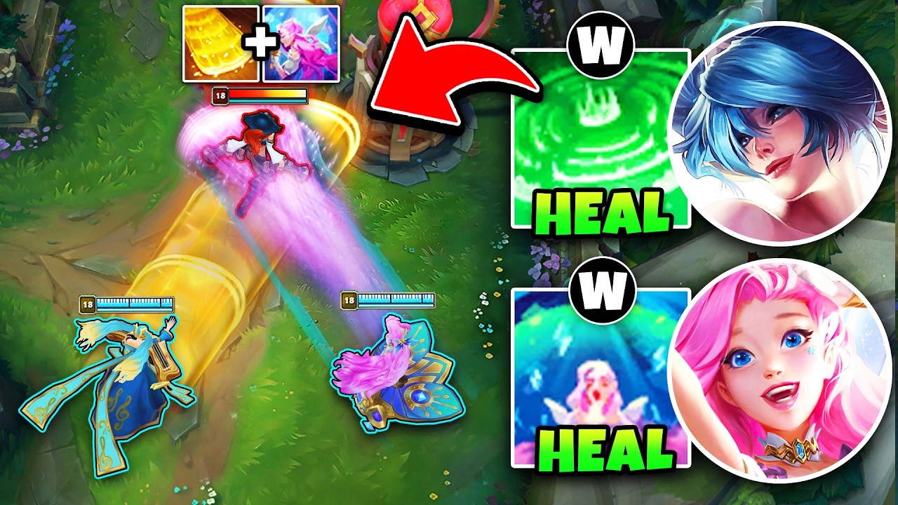 This Bot Lane Automatically Wins the Game at 20 Minutes (WALKING HEALING MACHINE)