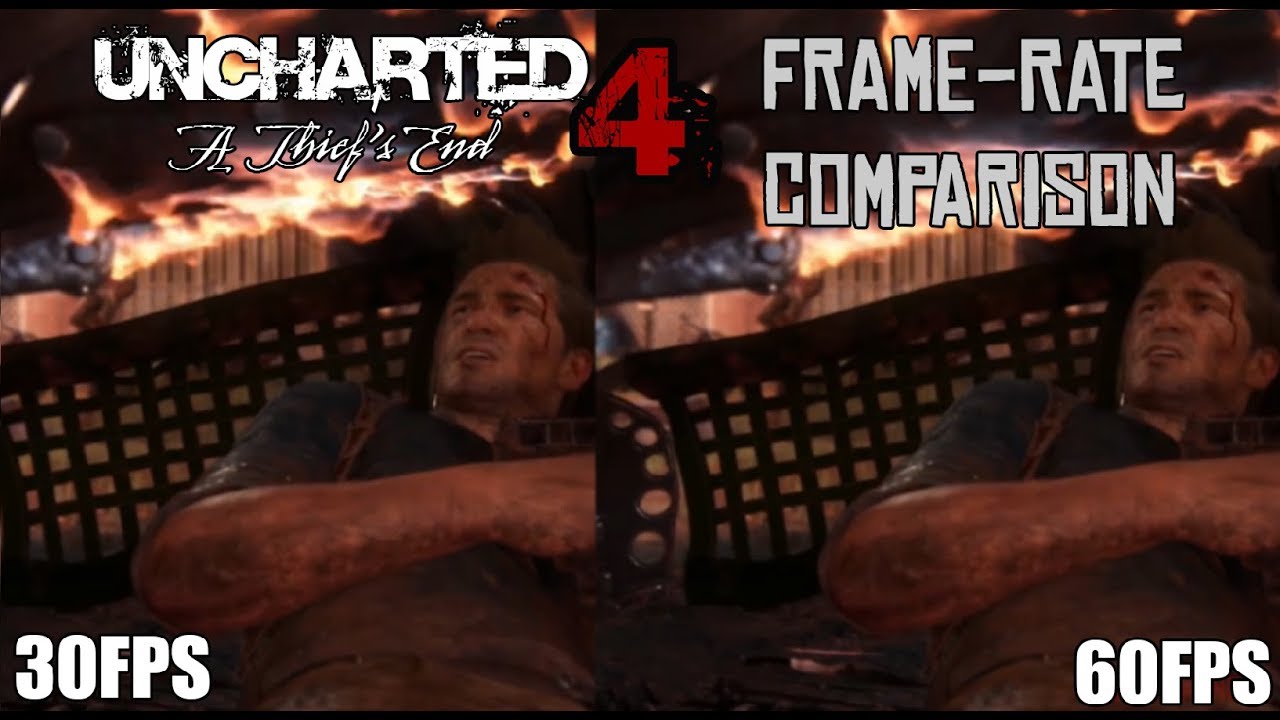 UNCHARTED 4 : 60 FPS vs 30fps - GAMEPLAY COMPARISON (1080p) PS4 GAMEPLAY