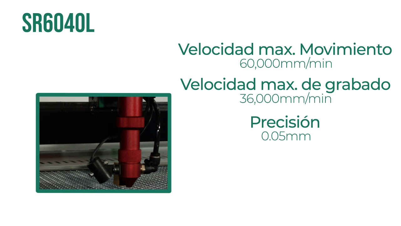 Ficha T&eacute;cnica CNC L&aacute;ser CO2 de 60w SR6040L de Stanser