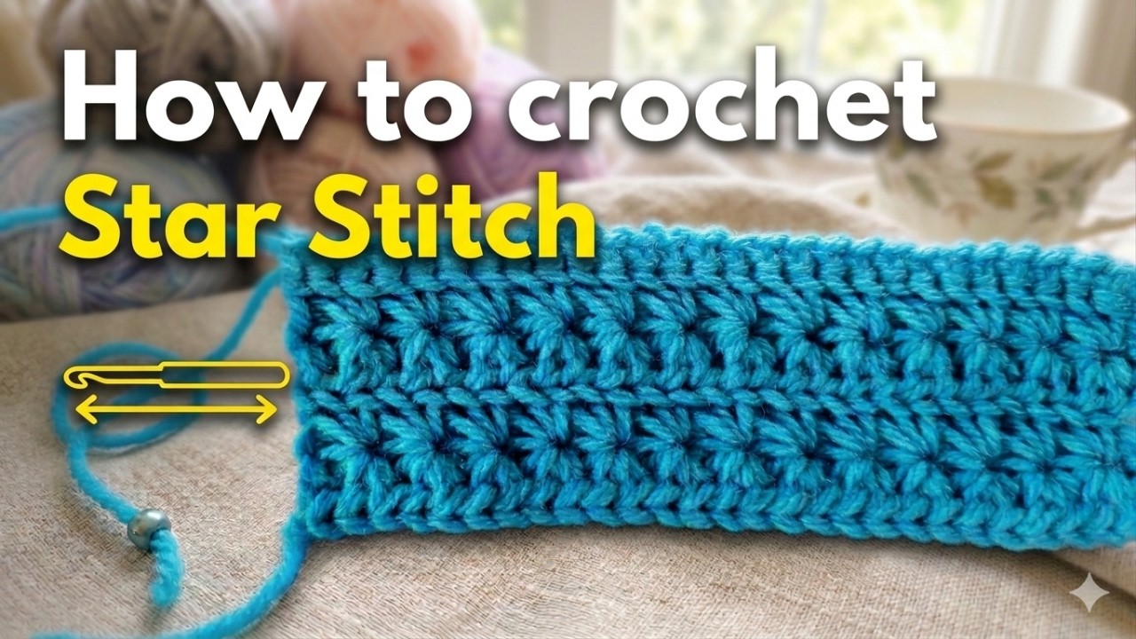 How to Crochet Star Stitch (worked flat)