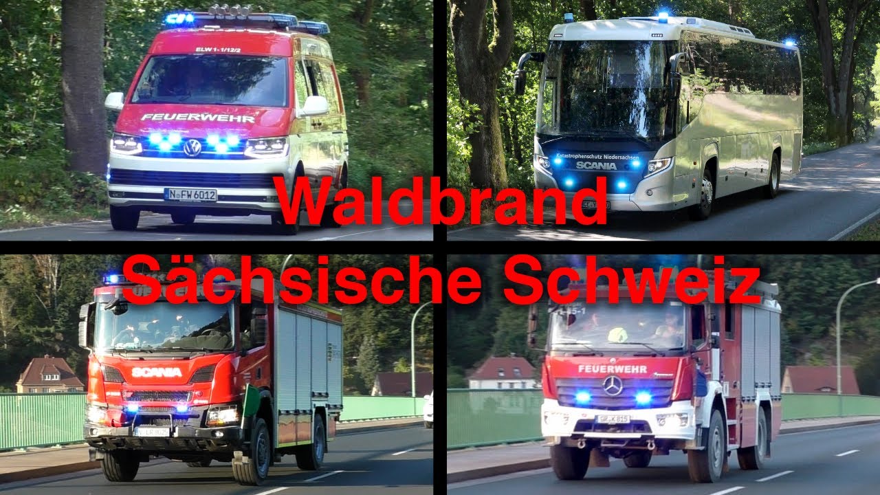 [Großraum-MTW u.v.m.] Aufnahmen vom 09.08.2022 im Waldbrandgebiet Sächsische Schweiz