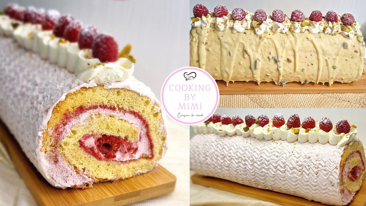Recette facile de la Bûche roulé crème framboise😋