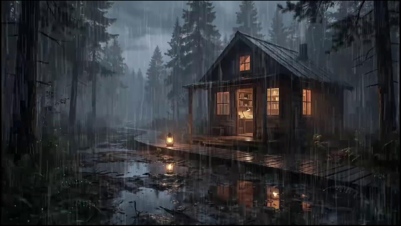 Cozy Forest Cabin Post Rain 🌧 | Relaxing Rain Audio for Insomnia, Deep Rest, and Quiet Rain Evenings