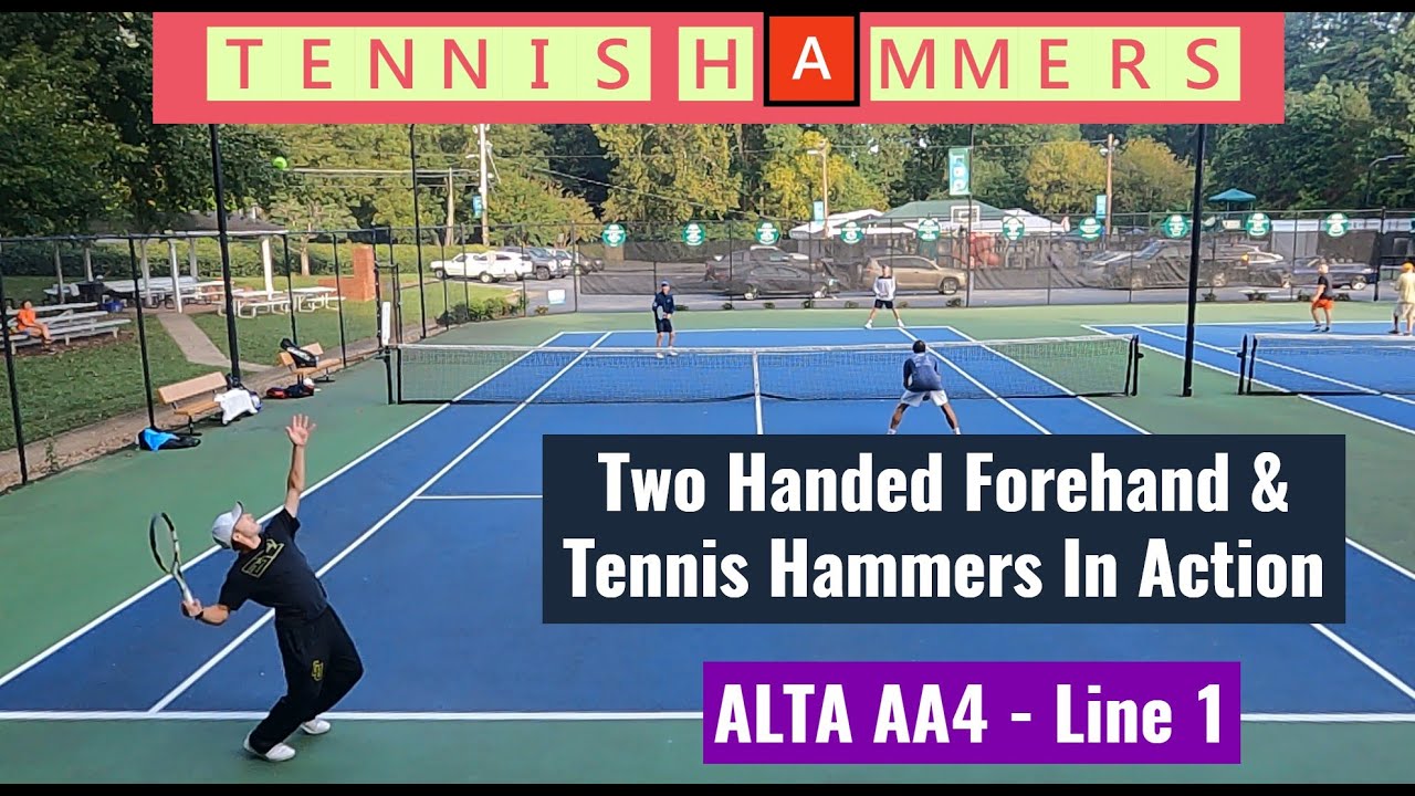 Two Handed Forehand & Tennis Hammers In Action | ALTA AA4 - Line 1 | NTRP 4.5/5.0