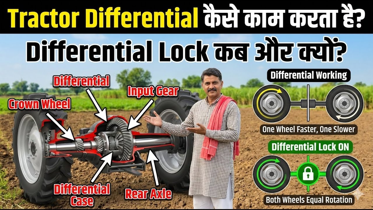 Tractor Differential कैसे काम करता है? | Differential Lock कब और क्यों इस्तेमाल करें?