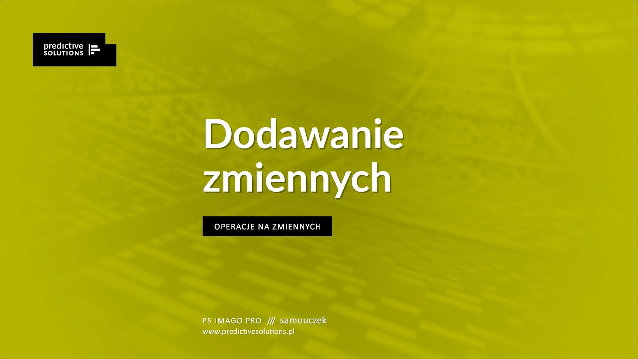Dodawanie zmiennych /// Samouczek PS IMAGO PRO