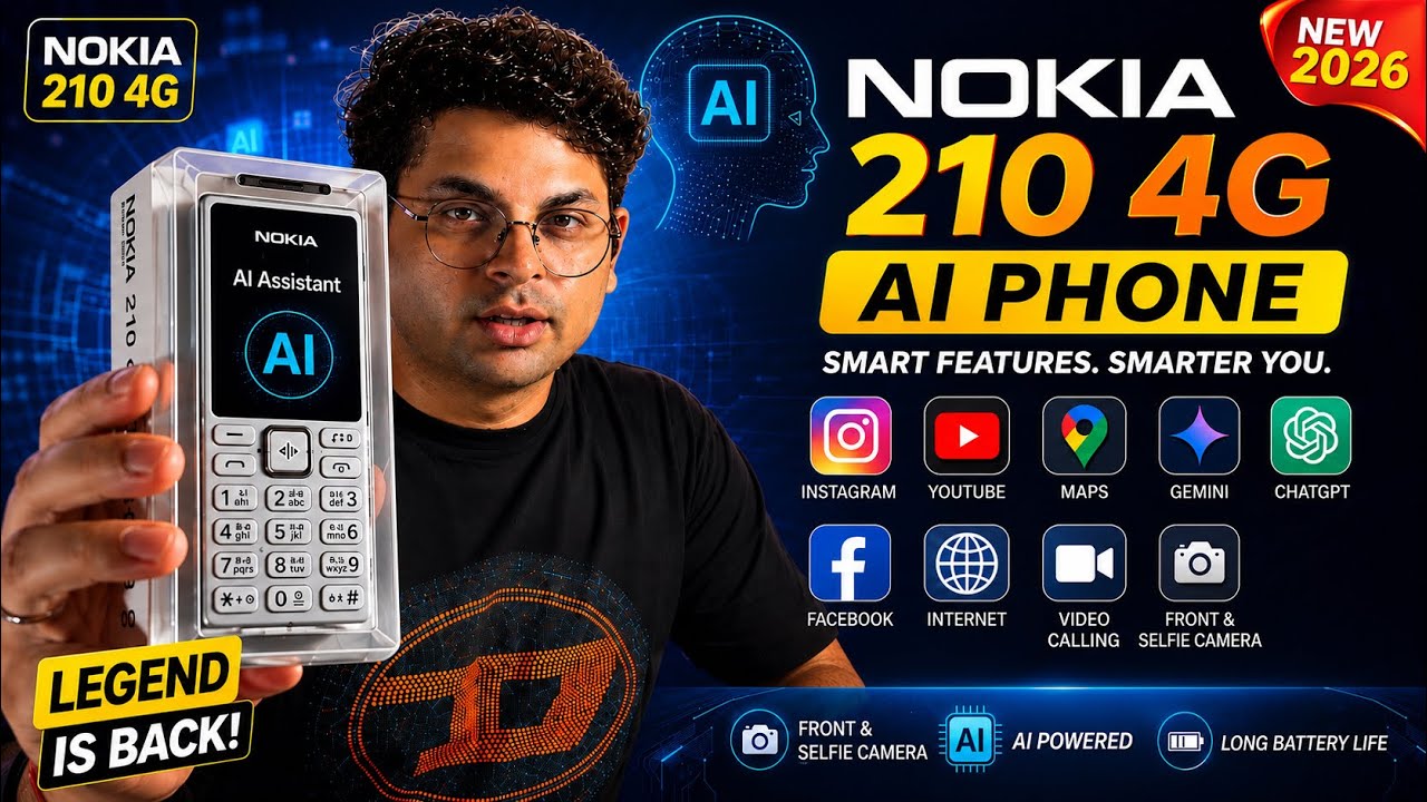 AI Assistant Wala Nokia 210 4G Keypad Phone Explained🔥 AI Assistant, ChatGPT & Gemini? Full Review