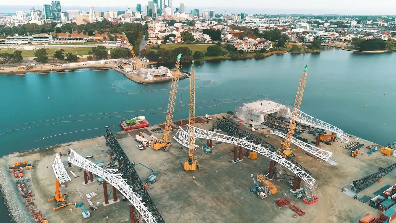 Matagarup Bridge - Arch Lifting Animation