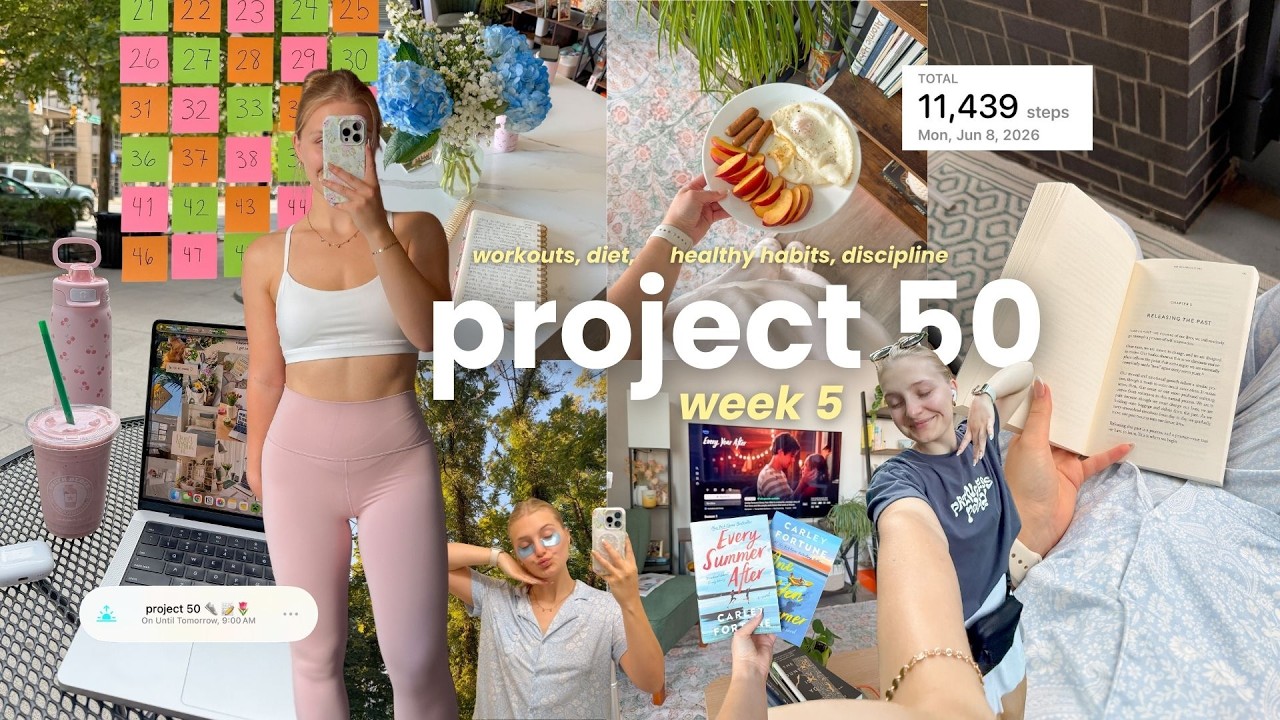 Меняю свою жизнь за 50 дней 👟 Project 50: неделя 5, мой сбалансированный режим, дисциплина, полез...