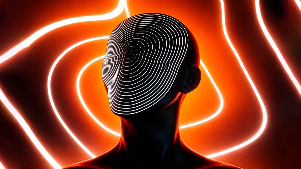 Abstract Circular Lines Loop | Black & White Background – 5 Hours
