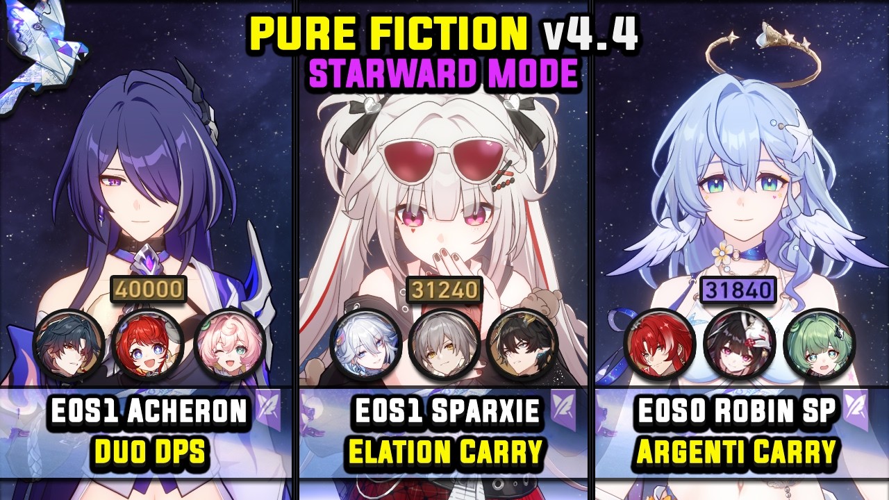 E0 Acheron & E0 Sparxie & E0 Robin Summeretto (4 Stars) Pure Fiction - Starward Mode 4.5