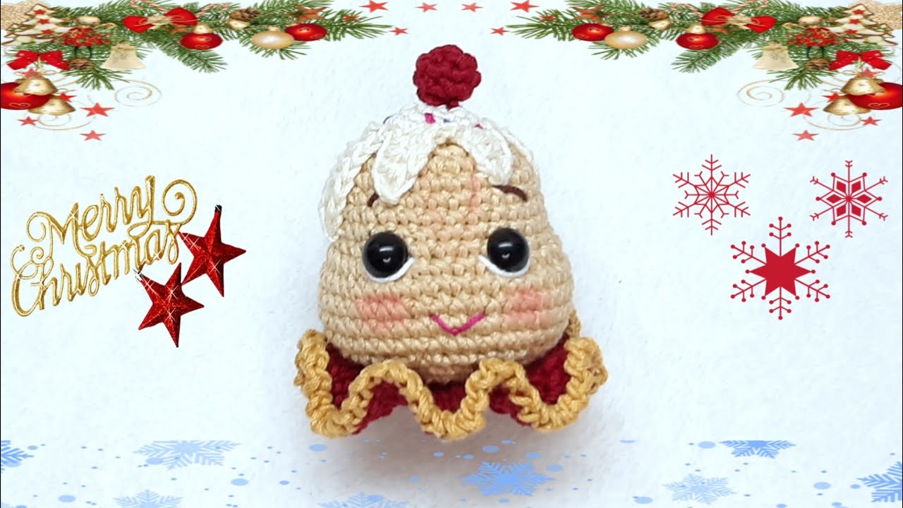 🍪🎄 GALLETA DE JENGIBRE ESFERA NAVIDE&Ntilde;A AMIGURUMI  / TEJIDA FACIL  / TUTORIAL PASO A PASO  🍪🎄