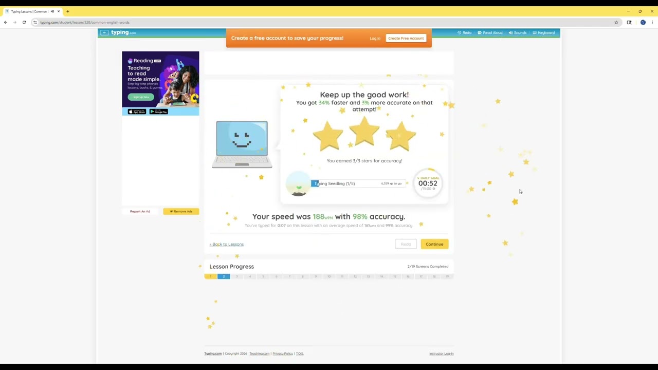 188 WPM In Typing.com!