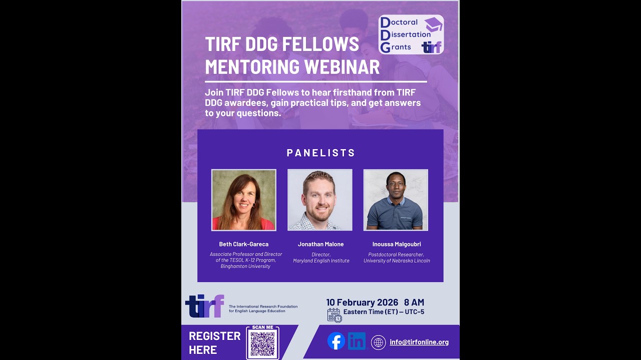 TIRF DDG Fellows Mentoring Morning Webinar Panel (February 10, 2026)