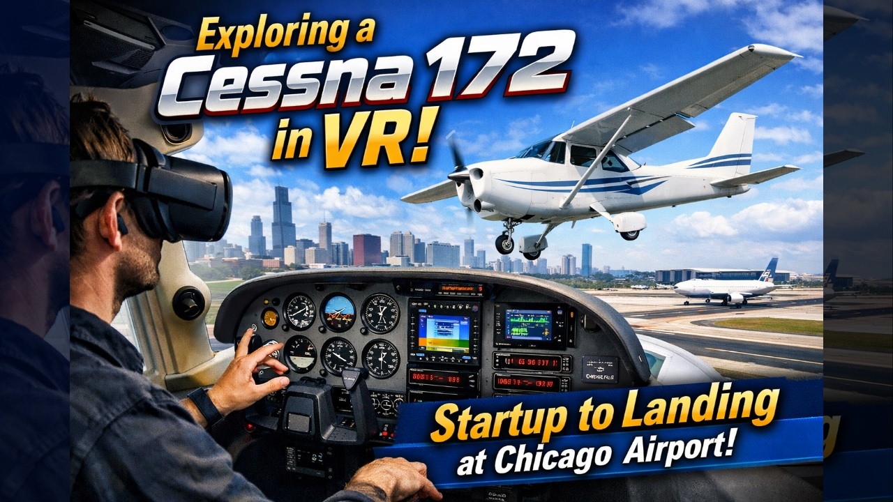 Exploring a Cessna 172 in VR | From Startup to Landing at Chicago Airport