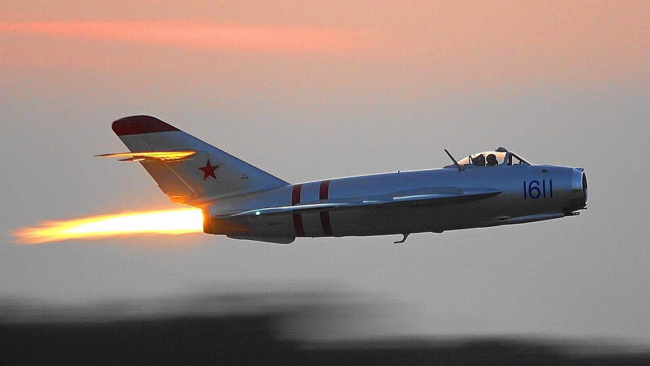 MiG-17 Afterburner Glow in the Twilight | Randy Ball