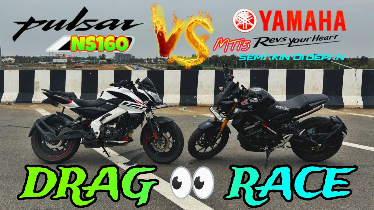 Pulsar NS160(vs)Yamaha MT15//Drag Race 🚀 BLR kolar road🛣️@Xoom Rider143