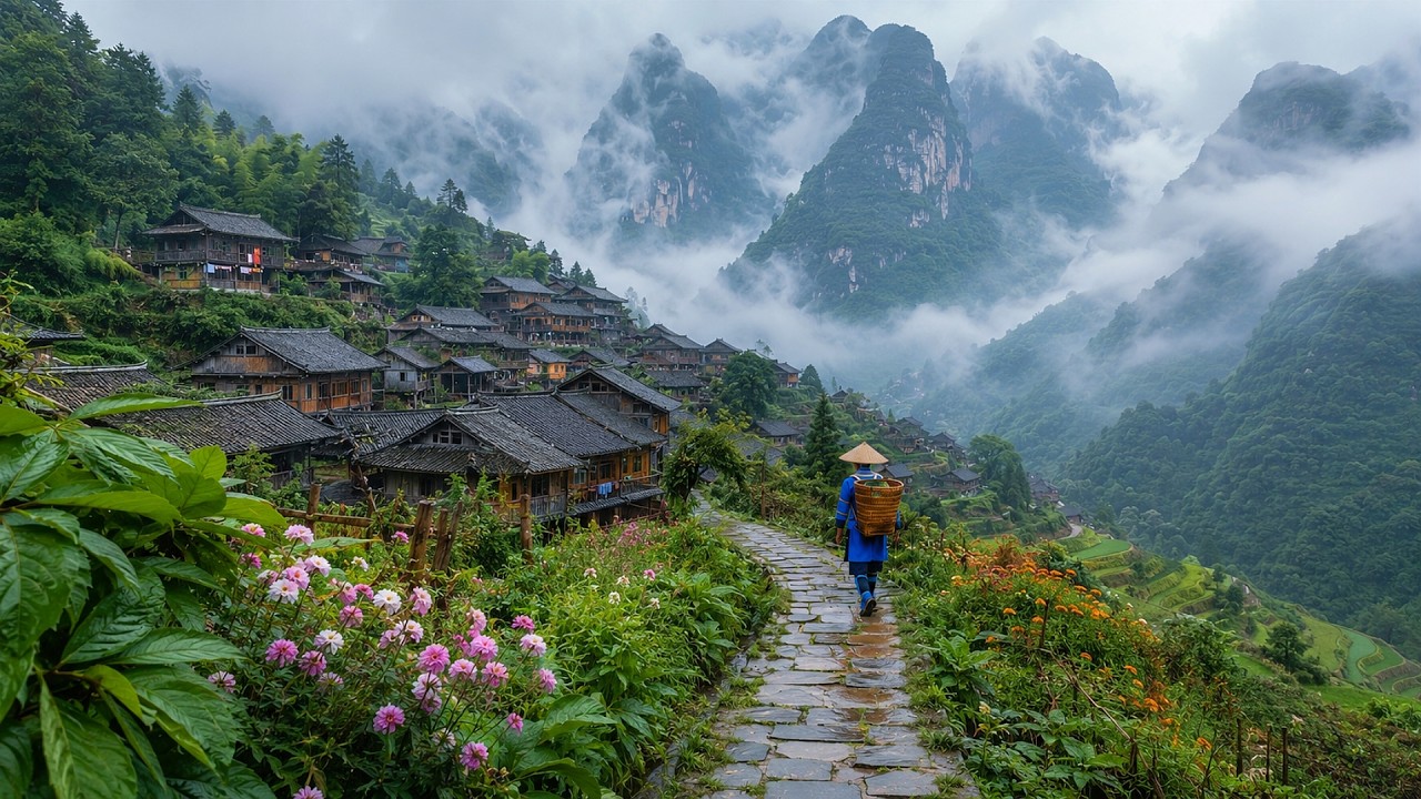 This Hidden Chinese Village Looks Even More Beautiful in the Rain