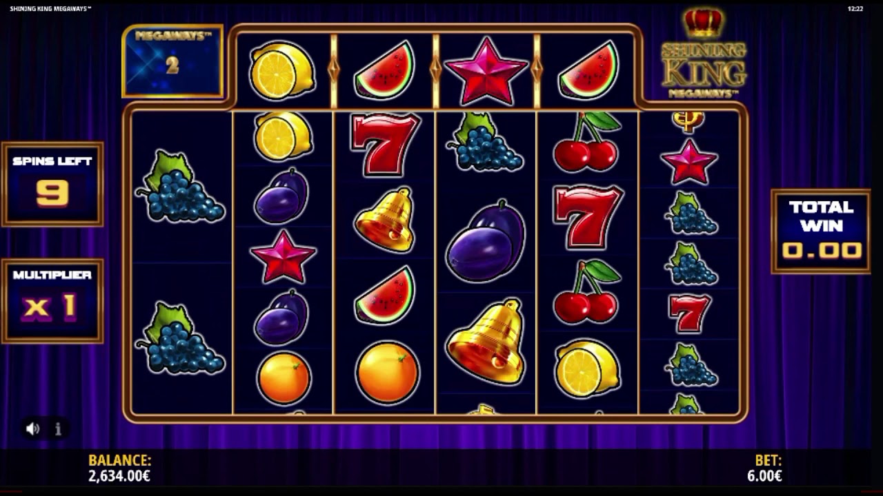 Slot Shining King Megaways - 3 free spins 6&euro; Epic win