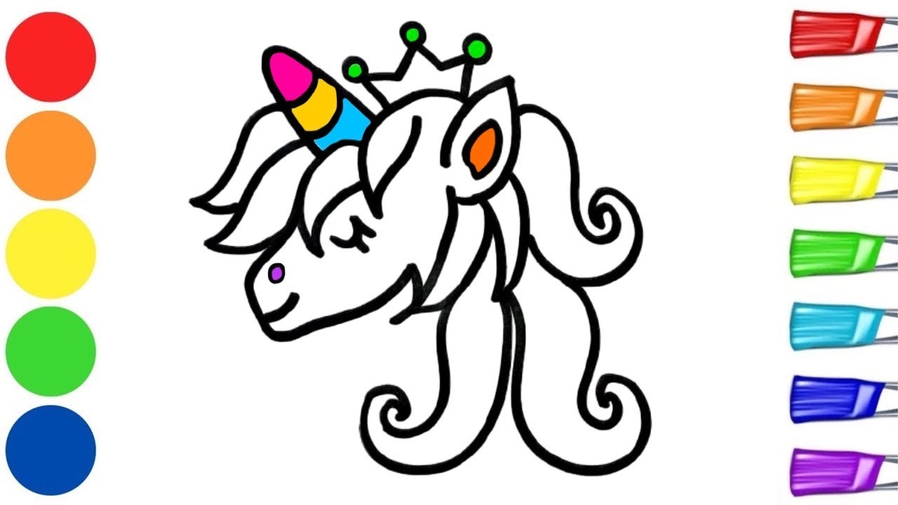 Как нарисовать радужного единорога 🦄🌈✨ | Рисование милых животных | Пошаговый урок рисования