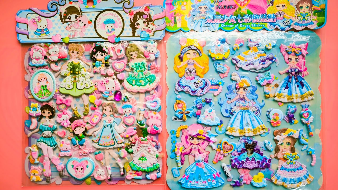 Play games with sweet girl dress-up outfits/DIY/ Stickers#DIY#Stickers#dress-up outfits