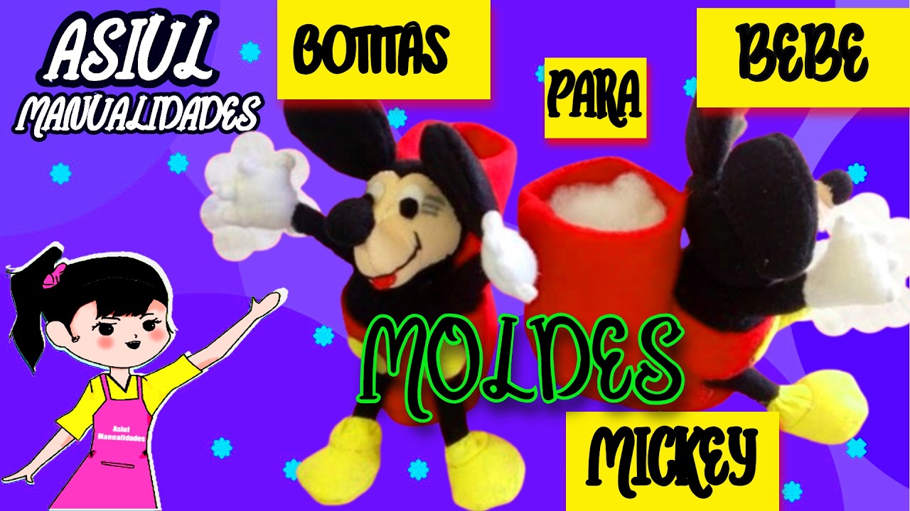 Moldes de botitas de Mickey Mouse / Crea los zapatitos más tiernos