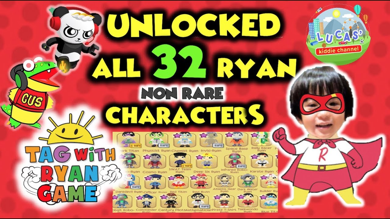 TAG WITH RYAN UNLOCKED ALL 32 NON-RARE CHARACTERS | TAG WITH RYAN GAME