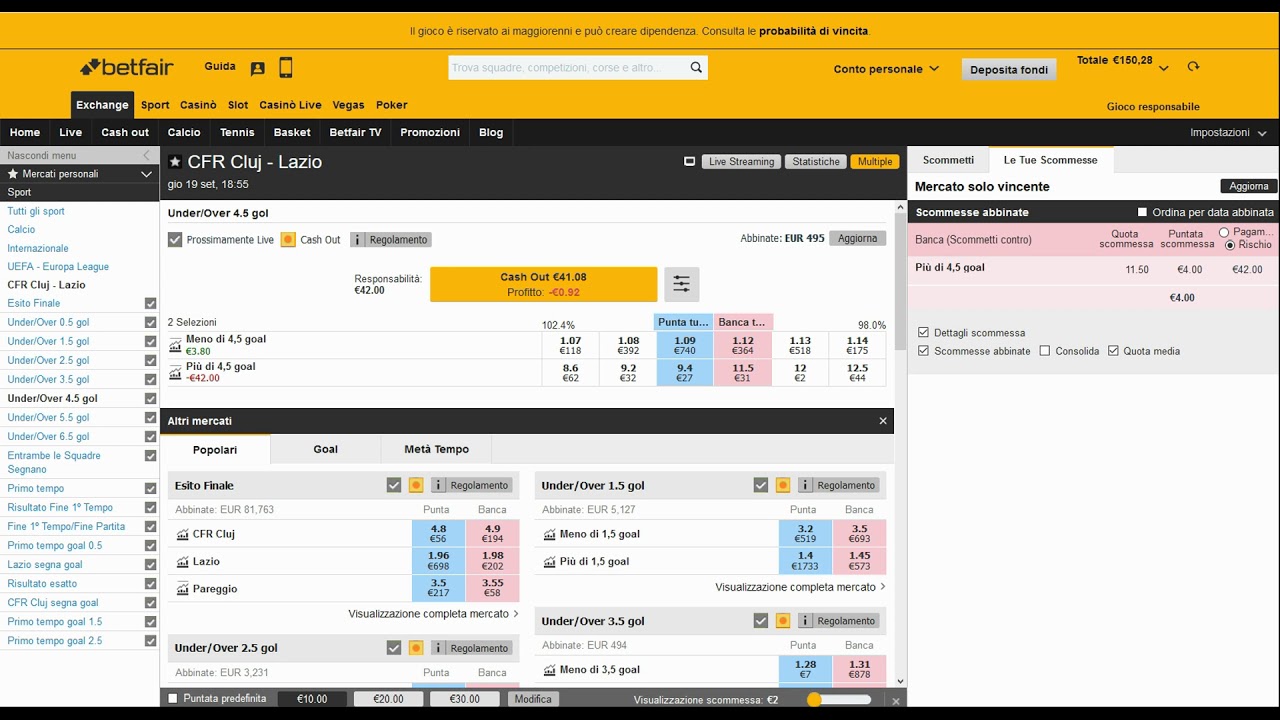 TRUCCO per Tecnica Banca OVER Pre-Match e Punta in Live con Assicurazione