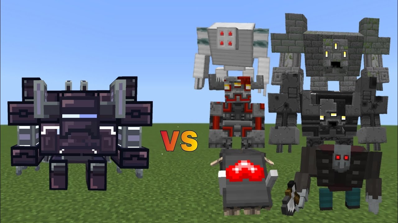 Mech Monstrosity vs Crimson steves more mobs and bosses | Minecraft Java | Mob Battle