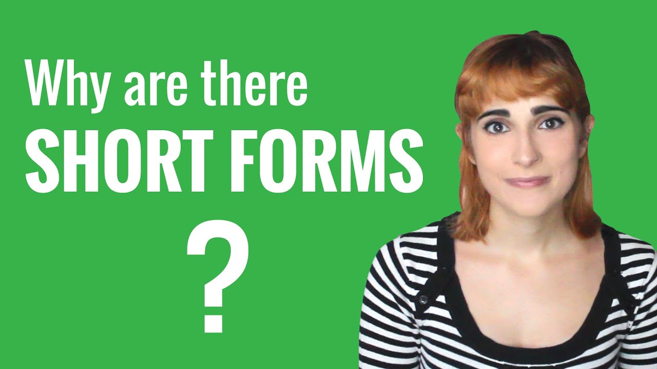 Spanish Ask a Teacher with Rosa - Why Are There Short Forms?