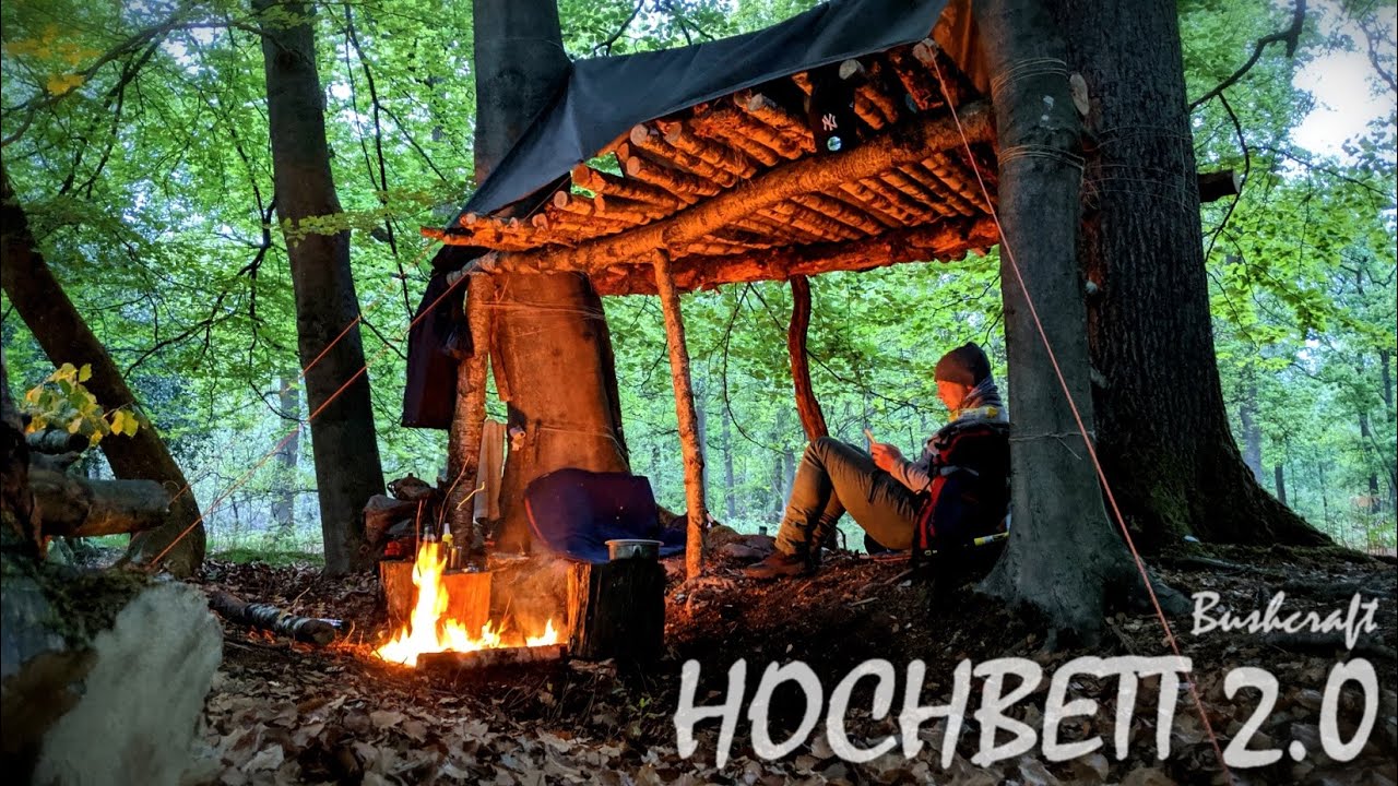 BUSHCRAFT - HOCHBETT 2.0 XXL | Survival Lager | Outdoor Camp |