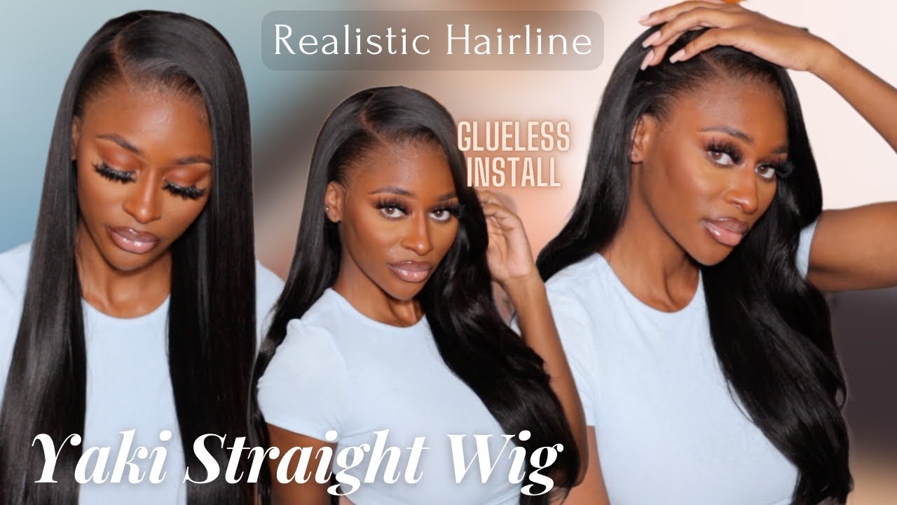 REALISTIC HAIRLINE!! Glueless Yaki Straight Wig | Mimics Natural & Relaxed Hair | OMGHerHair