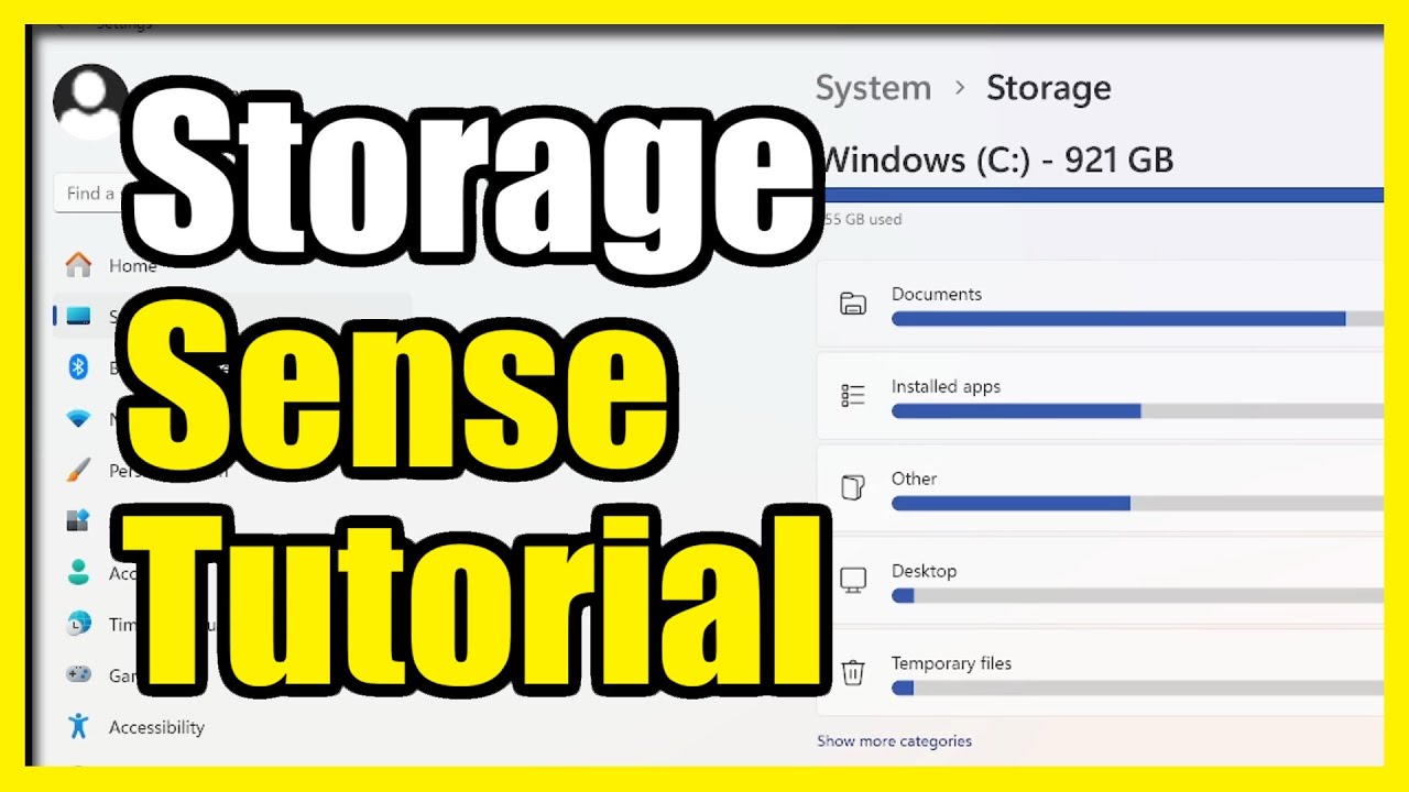 How to Easily Free up Some Storage Space on Windows 10/11 using Storage Sense (Easy Method)
