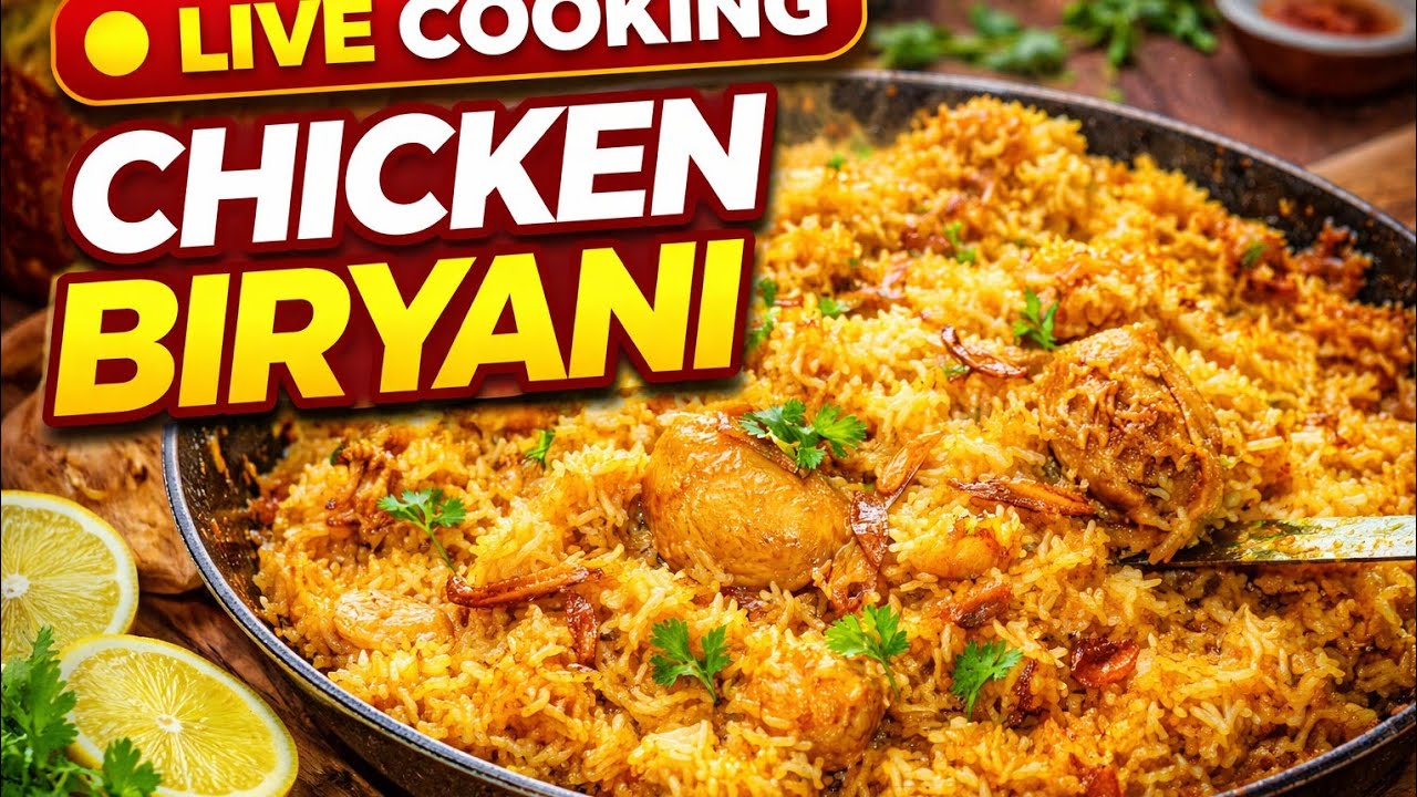 Live Chicken Biryani Recipe | Easy Chicken Biryani at Home | Restaurant Style Biryani