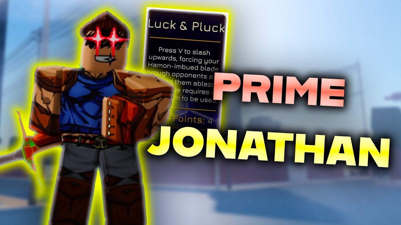[YBA] PRIME JONATHAN WRECKS 1v1s WITH A 40 DAMAGE LUCK AND PLUCK...