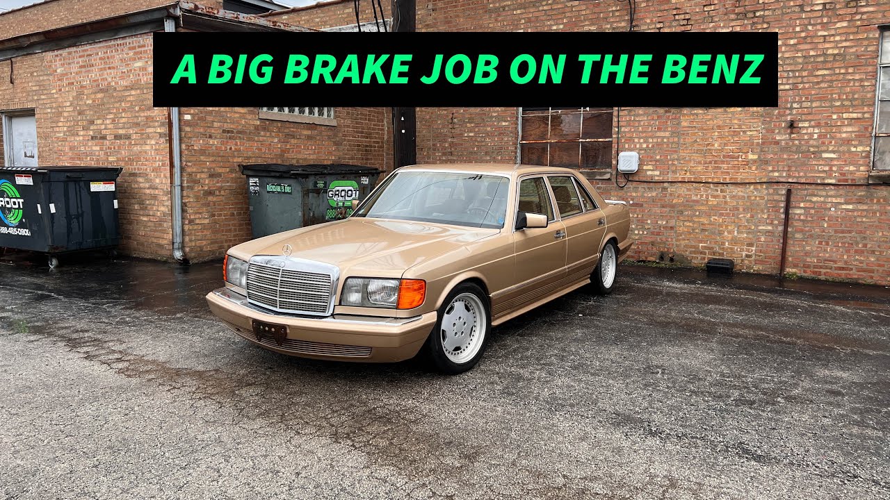 HELPING A W126 MERCEDES 500SEL LAND YACHT STOP AGAIN WITH A BRAKE JOB
